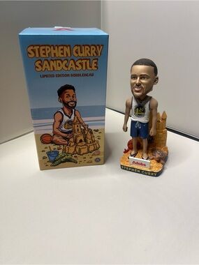 NIB New NBA Golden State Warriors Stephen Curry Sandcastle Bobblehead Jersey SGA